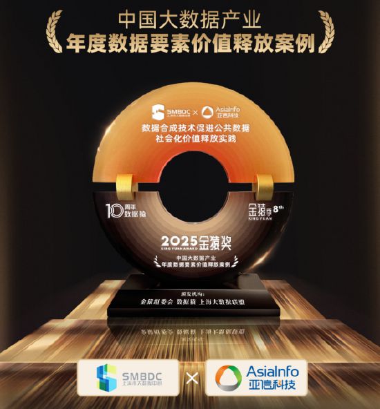 公共数据价值释放迎来新突破；亚信科技携手上海市大数据中心，获奖项目彰显技术力量。