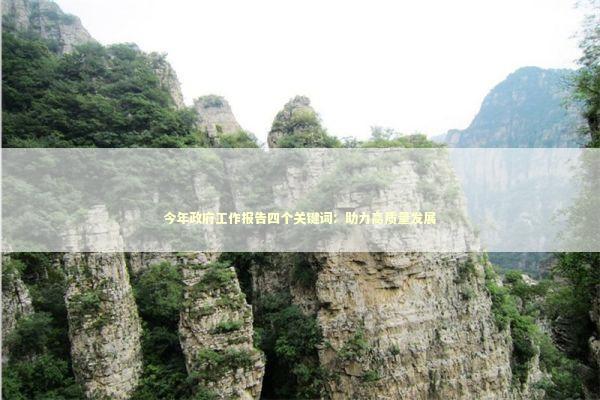 今年政府工作报告四个关键词：助力高质量发展