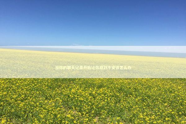 当你的聊天记录开始让你感到不安该怎么办